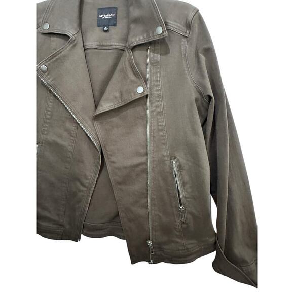 Liverpool Los Angeles Women's Olive Night Bradford Moto Denim Jacket Size Medium - Picture 4 of 8